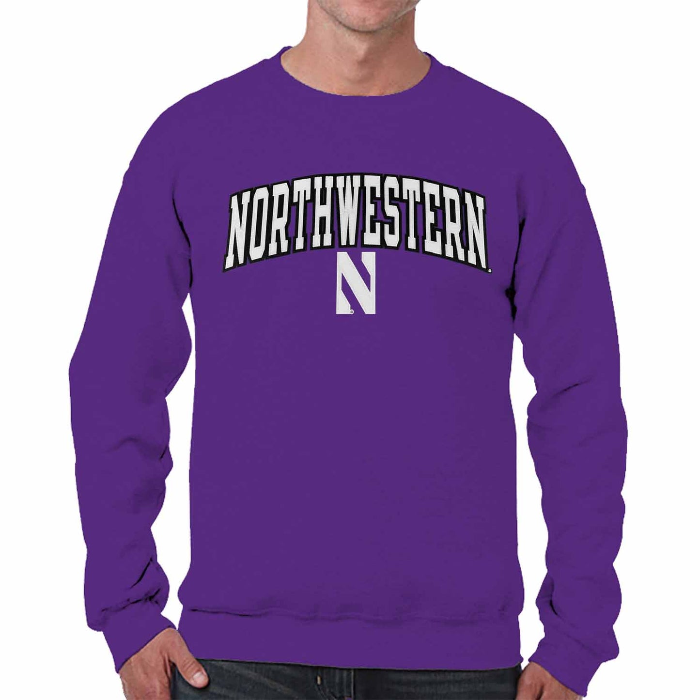 Northwestern Wildcats Adult Tackle Twill Crewneck - Purple