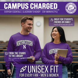 Northwestern Wildcats Adult Tackle Twill Crewneck - Purple