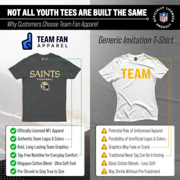 New Orleans Saints NFL Youth Football Helmet Tagless T-Shirt - Charcoal