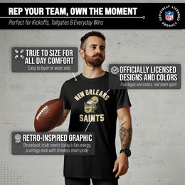 New Orleans Saints NFL Adult Retro Gameday Unisex T-Shirt - Black