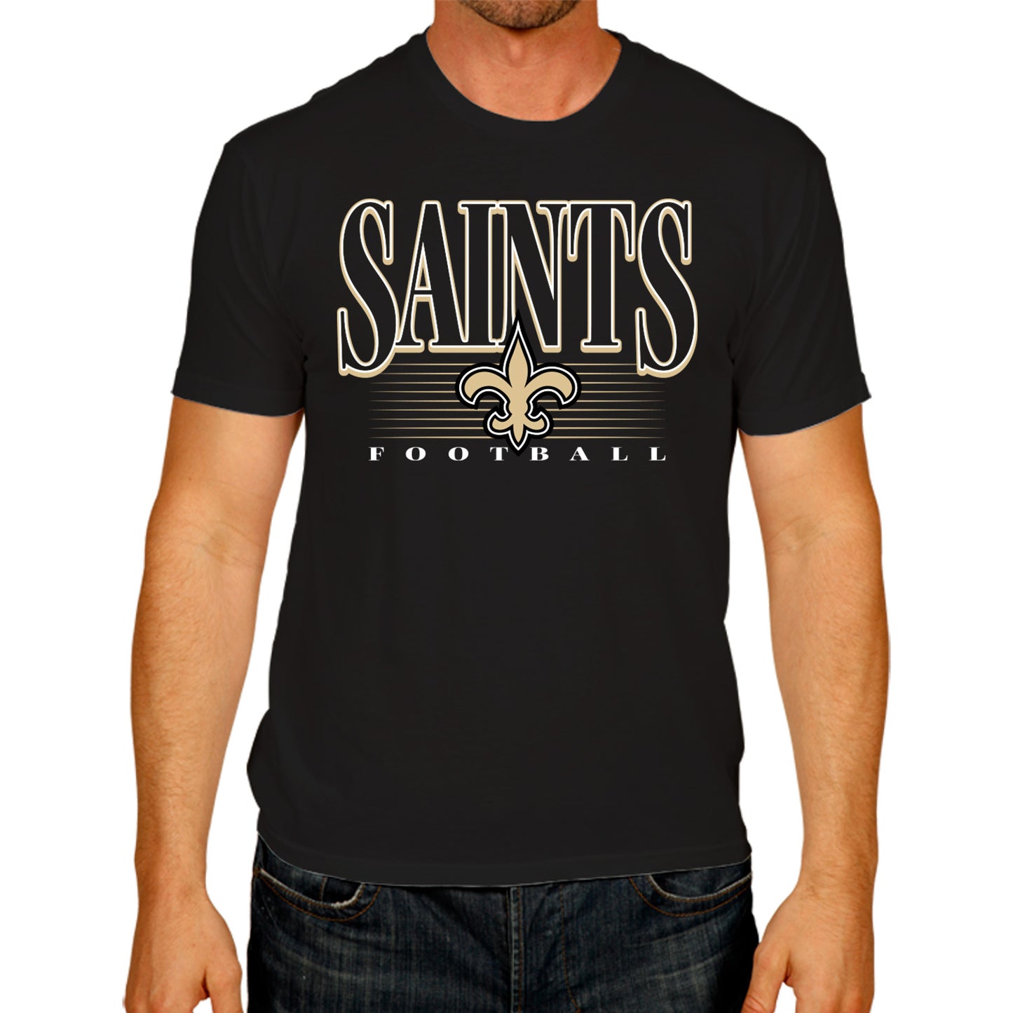 New Orleans Saints NFL Adult Overtime Blueprint Tag-Less T-Shirt - Black