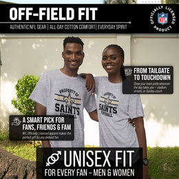 New Orleans Saints NFL Adult Property Of T-Shirt - Sport Gray