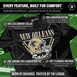 New Orleans Saints NFL Adult Retro Triangle Unisex T-Shirt - Black