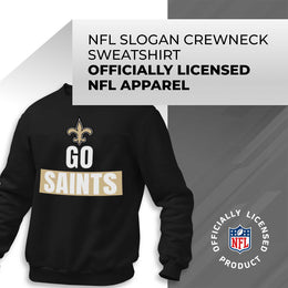 New Orleans Saints NFL Adult Slogan Crewneck Sweatshirt - Black