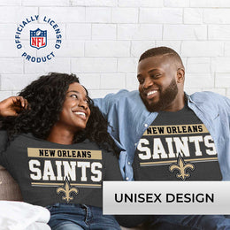 New Orleans Saints NFL Adult Charcoal Long Sleeve T Shirt - Charcoal