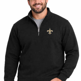 New Orleans Saints  NFL Quarter Zip Fleece Pullover Unisex Sweatshirt - Black