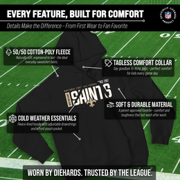 New Orleans Saints NFL Adult Unisex Modern Endzone Soft Fleece Hooded Sweatshirt - Black