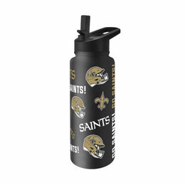 New Orleans Saints NFL 34oz Quencher Stainless Steel Insulated Water Bottle - Black