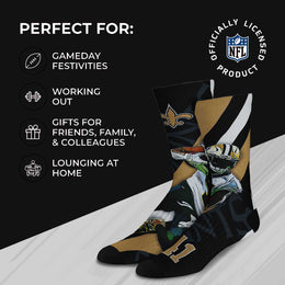 New Orleans Saints NFL Adult Player Stripe Sock - Black