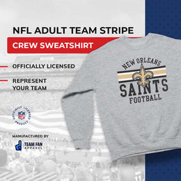 New Orleans Saints NFL Team Stripe Crew Sweatshirt - Sport Gray