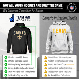 New Orleans Saints NFL Youth Home Team Hoodie- Kids Hooded Sweatshirt - Black