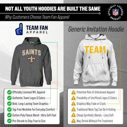 New Orleans Saints NFL Youth Home Team Hoodie- Kids Hooded Sweatshirt - Sport Gray