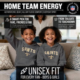 New Orleans Saints NFL Youth Home Team Hoodie- Kids Hooded Sweatshirt - Sport Gray