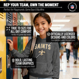 New Orleans Saints NFL Youth Home Team Hoodie- Kids Hooded Sweatshirt - Sport Gray
