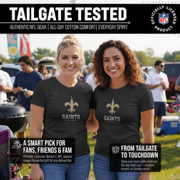 New Orleans Saints Women's NFL Ultimate Fan Logo Short Sleeve T-Shirt - Black