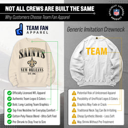 New Orleans Saints Womens NFL Starstruck Crewneck Pullover - Cream