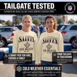 New Orleans Saints Womens NFL Starstruck Crewneck Pullover - Cream