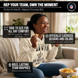 New Orleans Saints Team Fan Apparel NFL Women's  Starstruck Fleece Pullover Hoodie - Cream