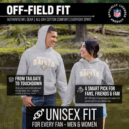 New Orleans Saints NFL Adult Unisex Starting Fresh Ultra Soft Fleece Hooded Sweatshirt - Athletic Heather