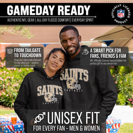 New Orleans Saints NFL Adult Unisex All Star Soft Fleece Hooded Sweatshirt - Black Heather