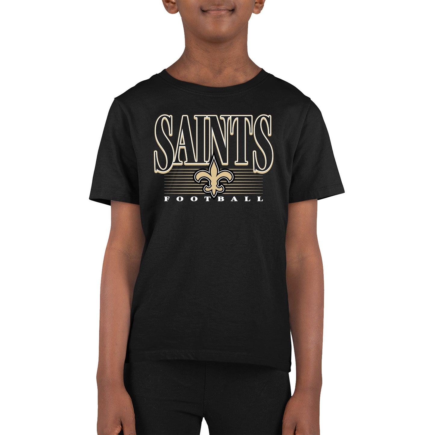 New Orleans Saints NFL Youth Overtime Blueprint Football T-Shirt Unisex Tag Free Comfortable - Black
