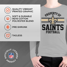 New Orleans Saints NFL Youth Property Of Crew Sweatshirt - Sport Gray