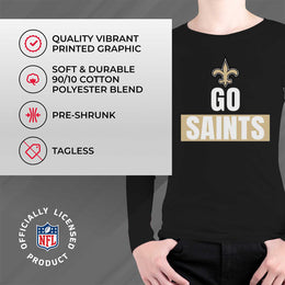 New Orleans Saints NFL Youth Team Slogan Long Sleeve Shirt  - Black