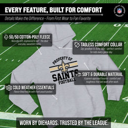 New Orleans Saints NFL Youth Property Of Hooded Sweatshirt - Sport Gray
