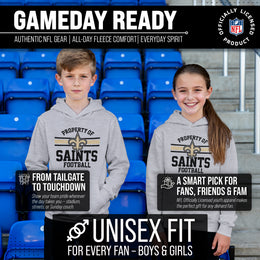New Orleans Saints NFL Youth Property Of Hooded Sweatshirt - Sport Gray