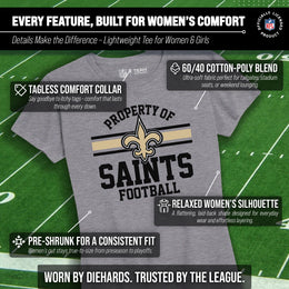 New Orleans Saints NFL Womens Short Sleeve Property of Tshirt - Gray
