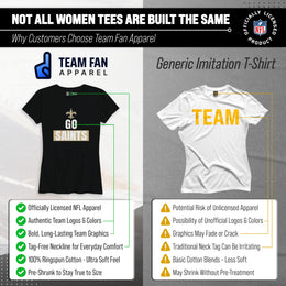 New Orleans Saints NFL Womens Team Slogan Short Sleeve Tshirt - Black
