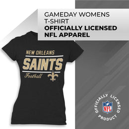 New Orleans Saints NFL Womens Plus Size Relaxed Fit T-Shirt - Black
