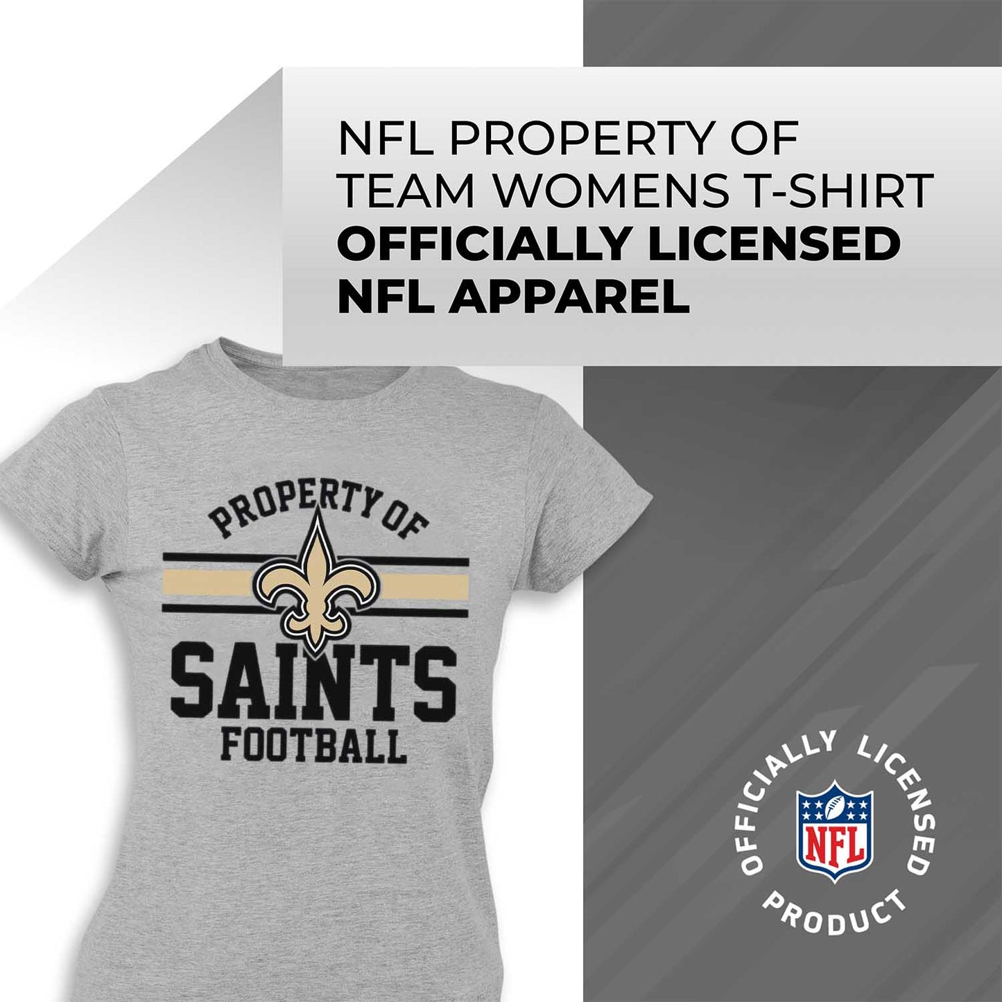 New Orleans Saints NFL Women's Property Of Lightweight Plus Size T-Shirt - Sport Gray