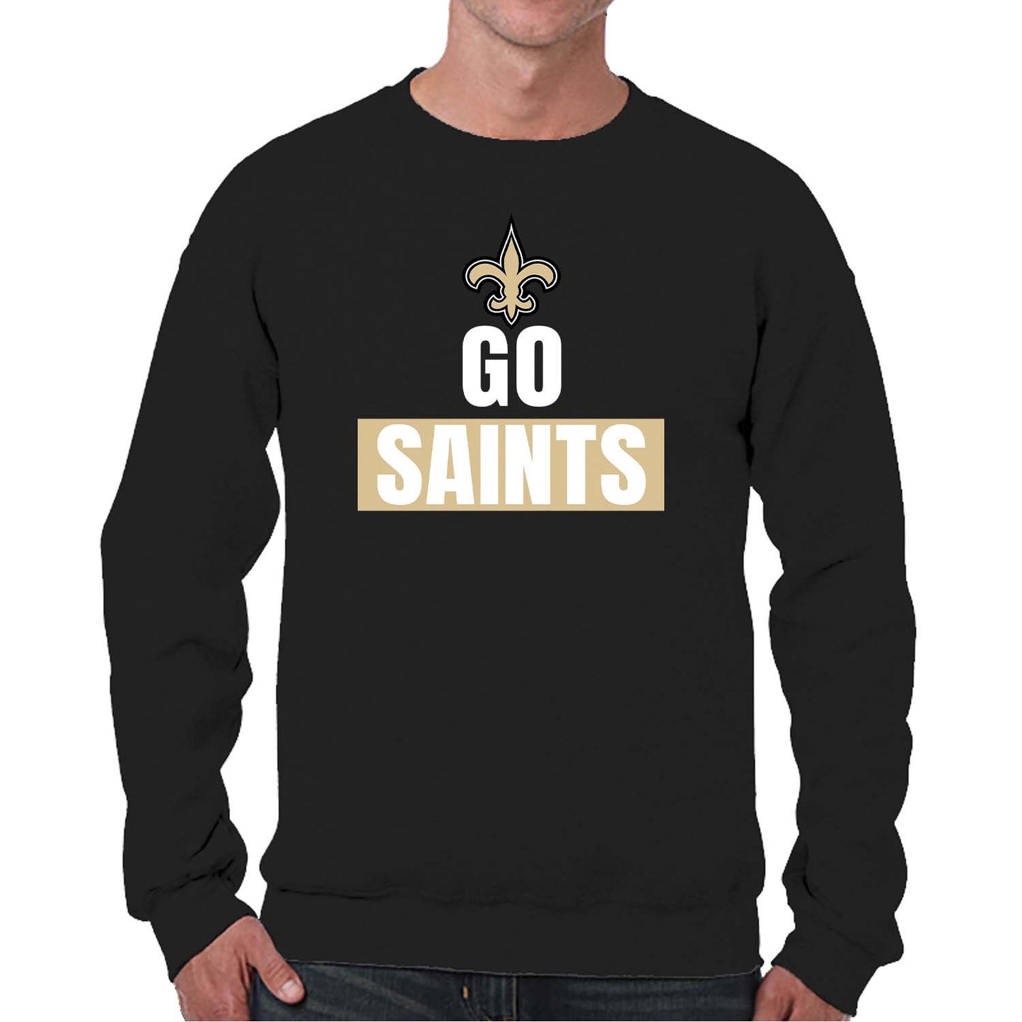 New Orleans Saints NFL Adult Slogan Crewneck Sweatshirt - Black