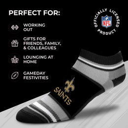 New Orleans Saints Adult Marquis Addition No Show Socks - Black