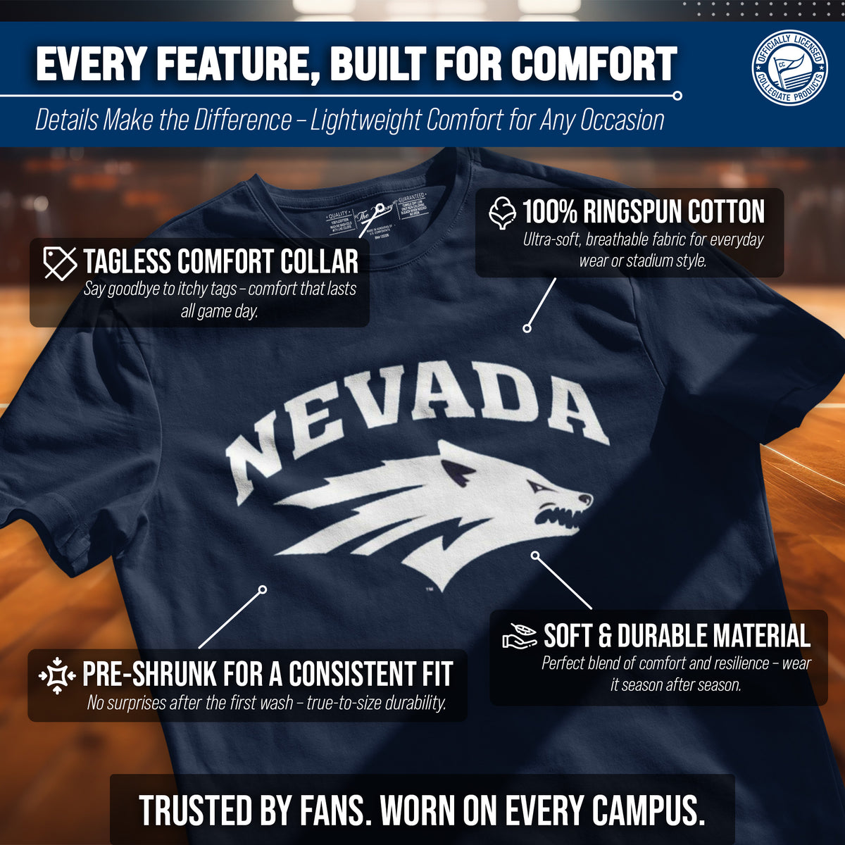 Nevada Wolf Pack Gameday Cotton T-Shirt for Men and Women