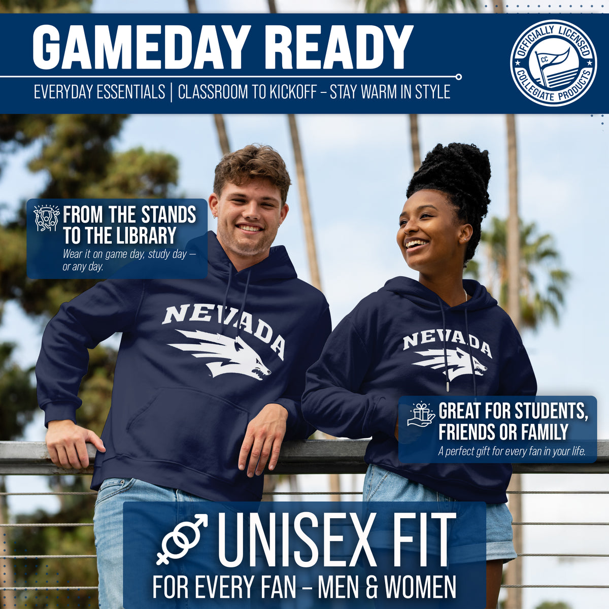 NVRE Arch & Logo Gameday Hoodie - Navy