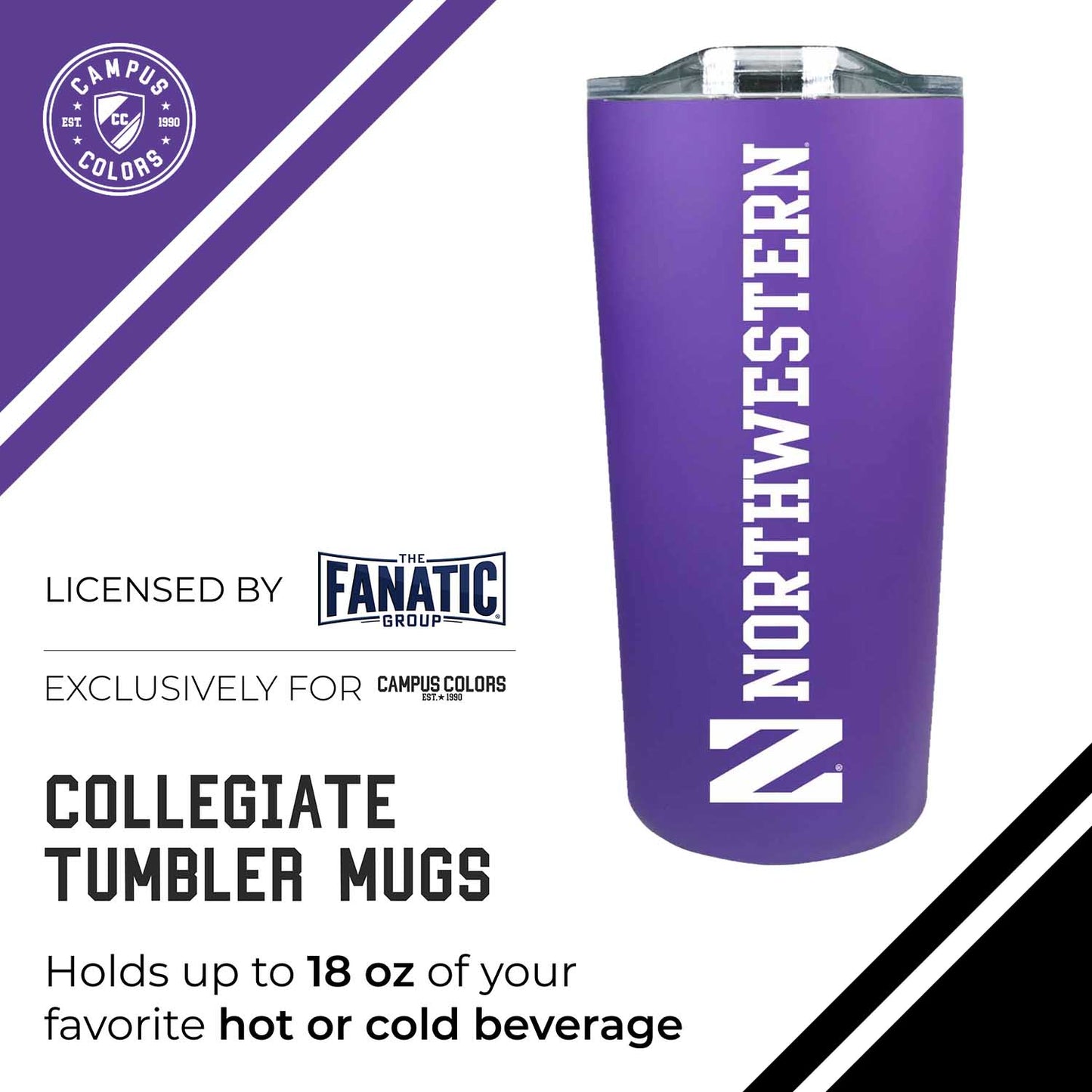 Northwestern Wildcats Campus Colors  NCAA Tumbler - Purple