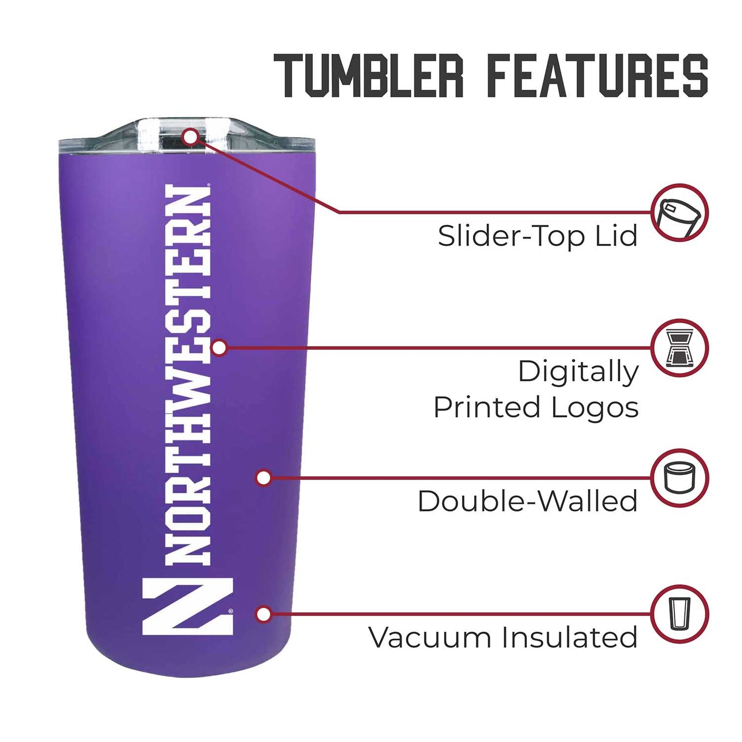 Northwestern Wildcats Campus Colors  NCAA Tumbler - Purple