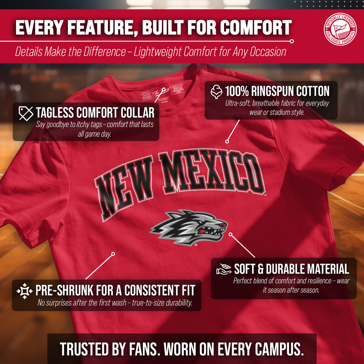 New Mexico Lobos Gameday Cotton T-Shirt for Men and Women