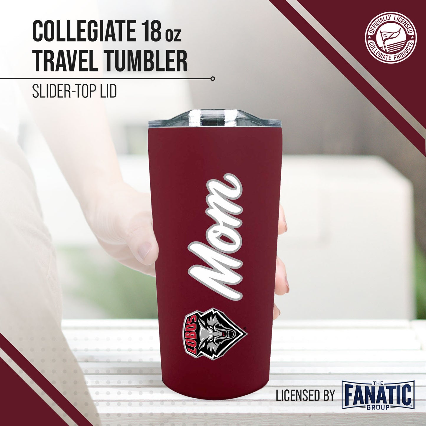 New Mexico Lobos NCAA Stainless Steel Travel Tumbler for Mom - Maroon