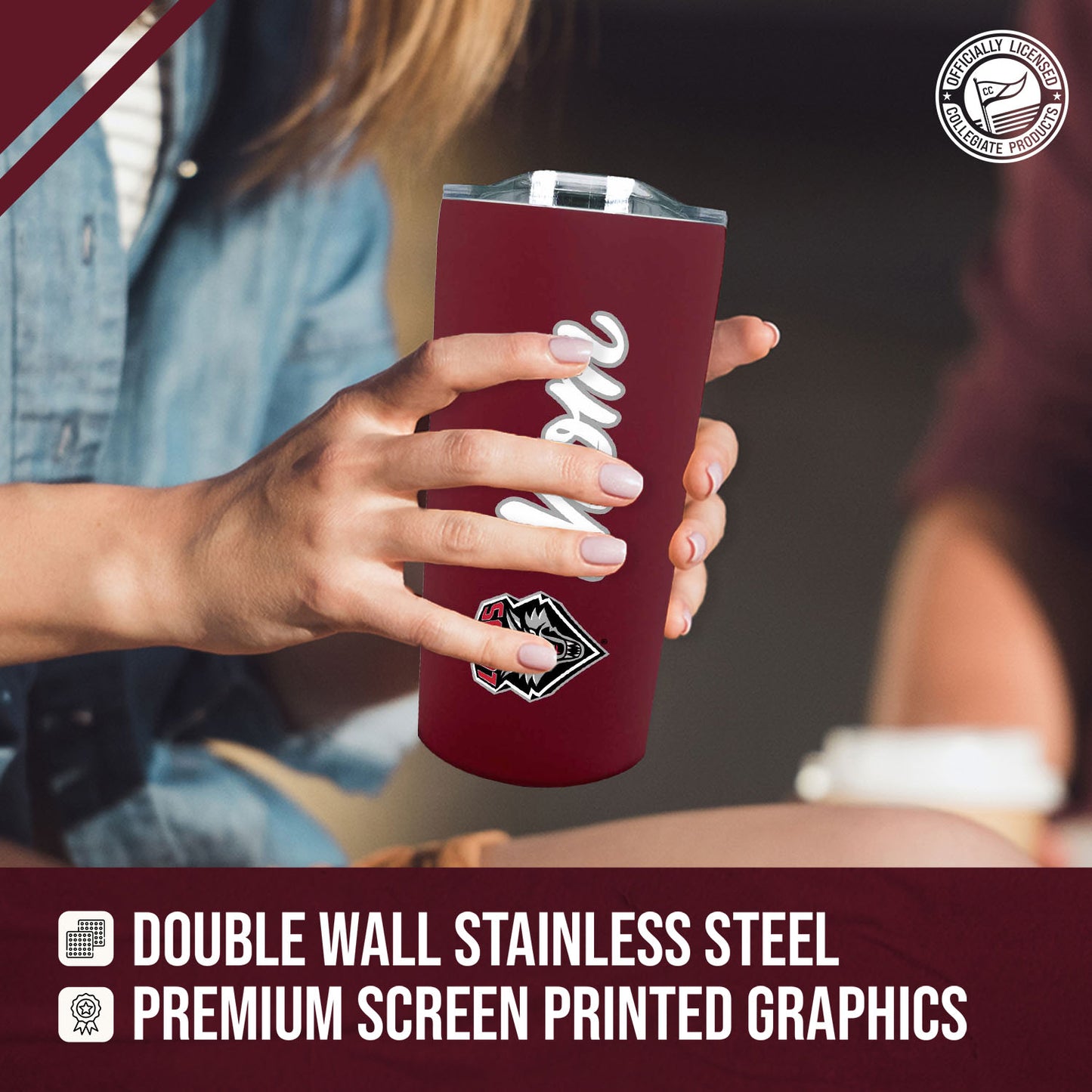 New Mexico Lobos NCAA Stainless Steel Travel Tumbler for Mom - Maroon