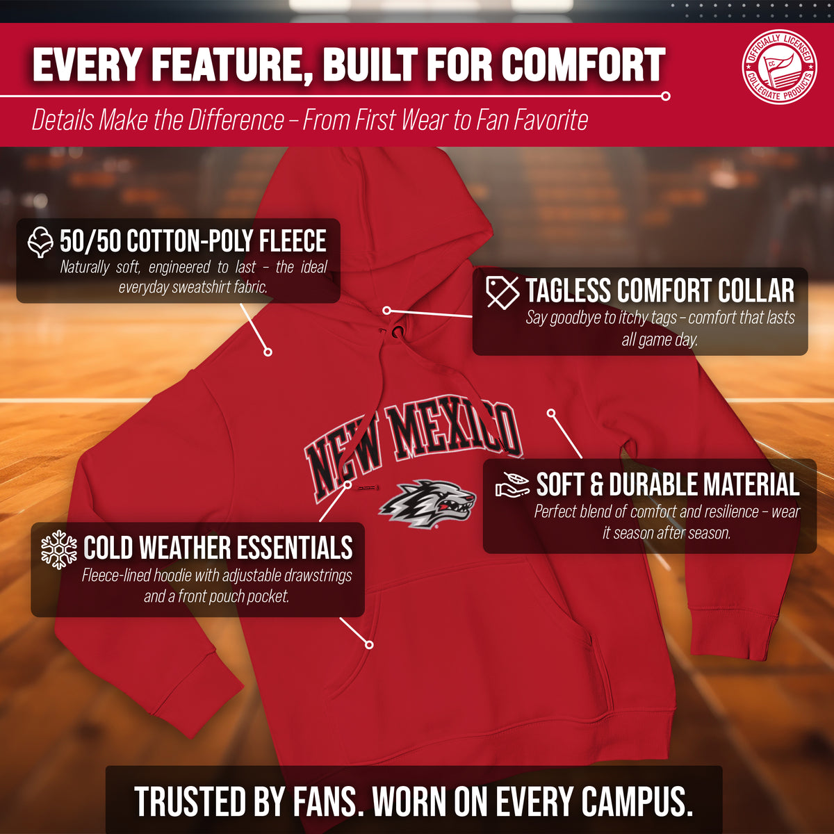 NWMX Arch & Logo Gameday Hoodie - Red