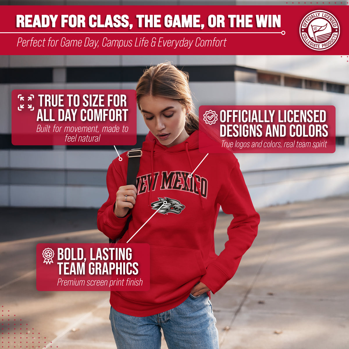 NWMX Arch & Logo Gameday Hoodie - Red