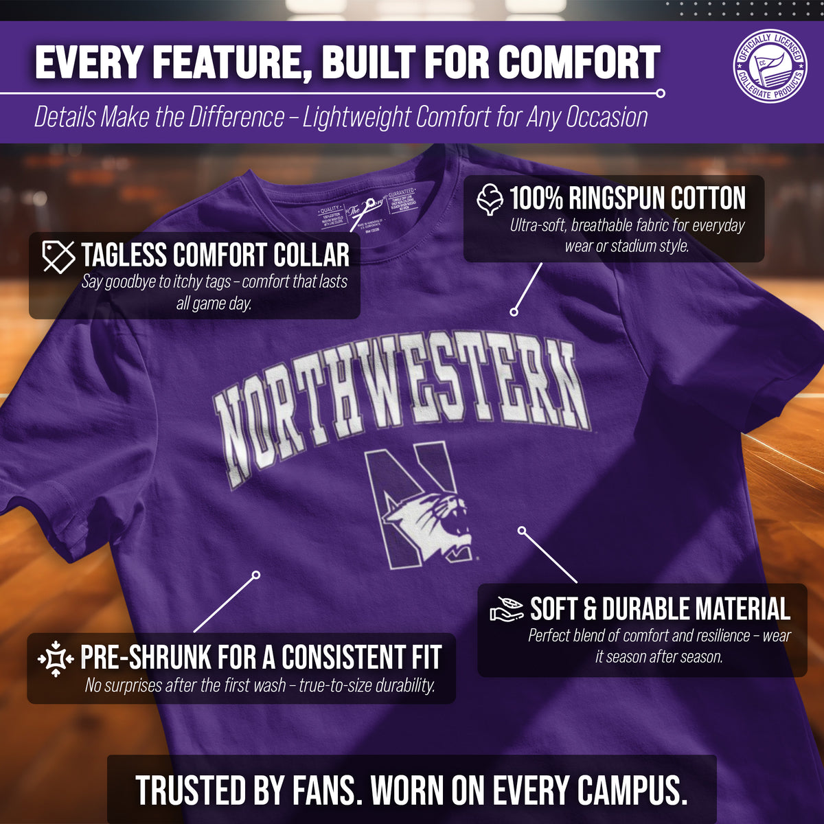 Northwestern Wildcats Gameday Cotton T-Shirt for Men and Women
