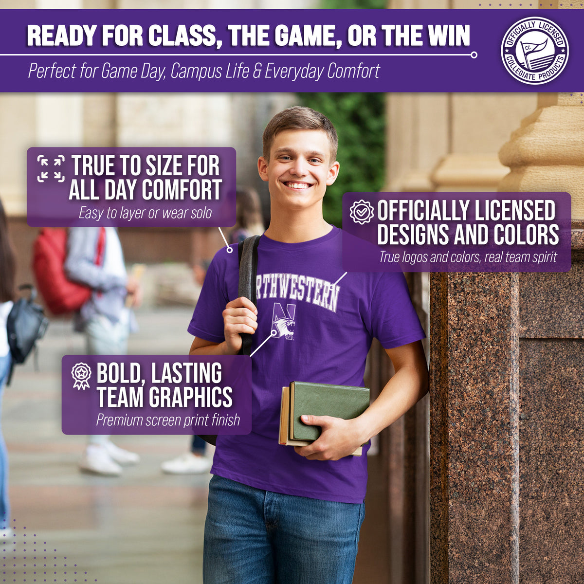 Northwestern Wildcats Gameday Cotton T-Shirt for Men and Women