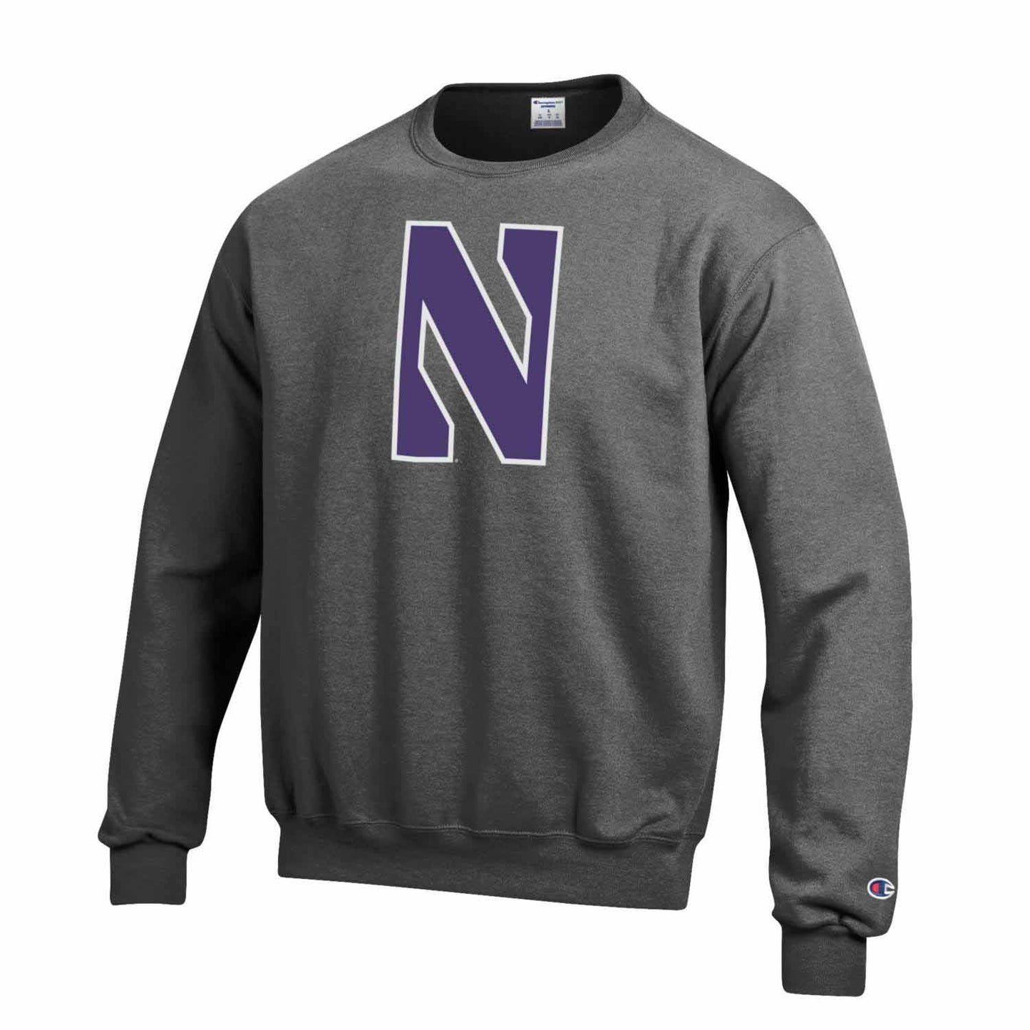 Northwestern Wildcats Adult Mascot Fleece Crewneck - Charcoal