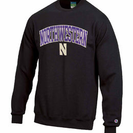 Northwestern Wildcats Adult Tackle Twill Crewneck - Black