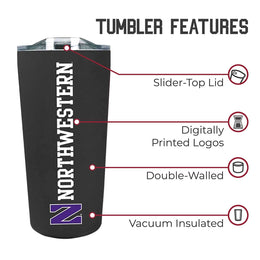 Northwestern Wildcats   NCAA 18oz Stainless Steel Insulated Tumbler - Black