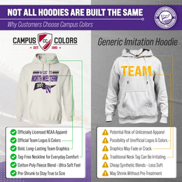 Northwestern Wildcats NCAA Adult Unisex Varsity Club Pennant Hooded Fleece Sweatshirt - Off White